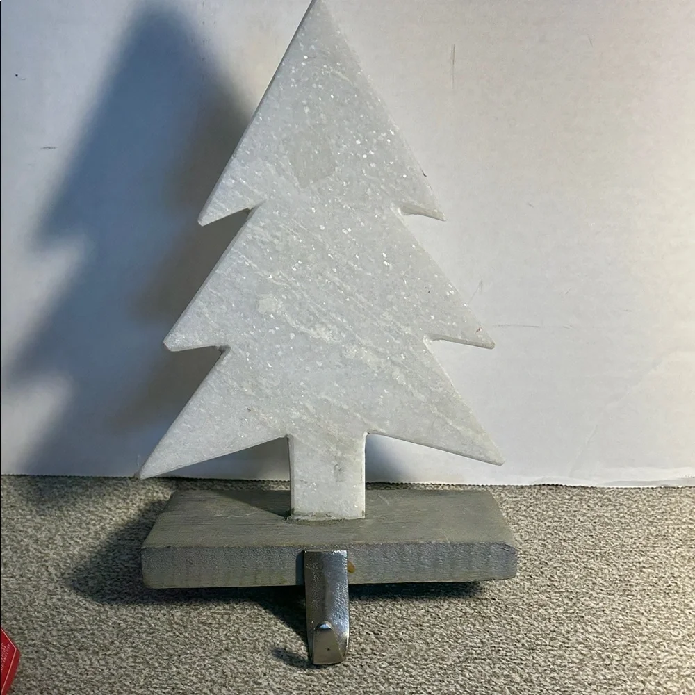 White Decorative Holiday Tree Stocking Holder - Unbranded